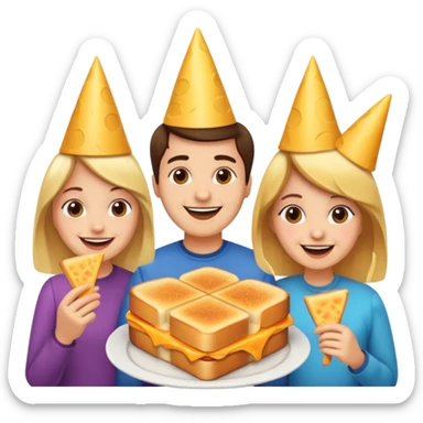 Grilled cheese party sticker