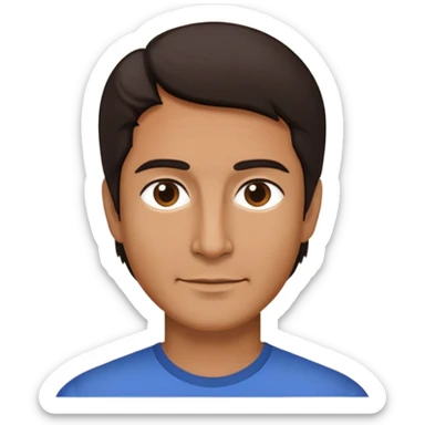 52, tan skin, black and brown hair, short, no facial hair  sticker