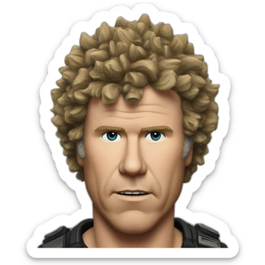 Crust Punk Will Ferrell sticker