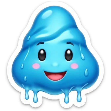 slime con forma irregular y que tiene muchos tonos de azul sticker