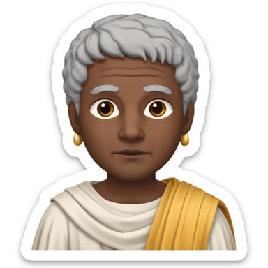 ancient greek writer with dark skin and grey hair sticker