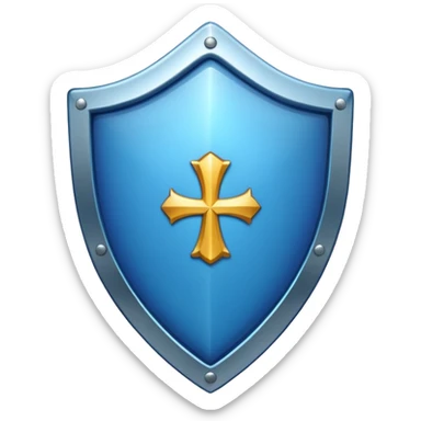 shield with a tick mark in the center all in blue-ish color sticker