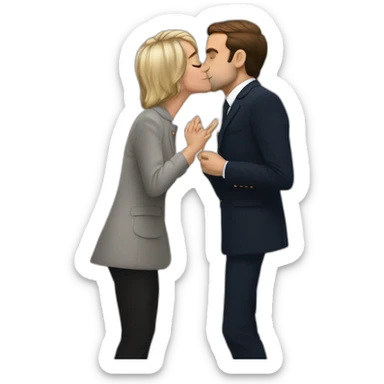 Macron kiss zemour sticker