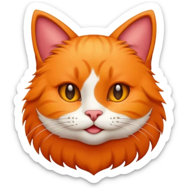 2D emoji of a cat, apple style emoji sticker