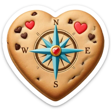 cookie heart compass sticker