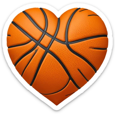 Basketball heart sticker