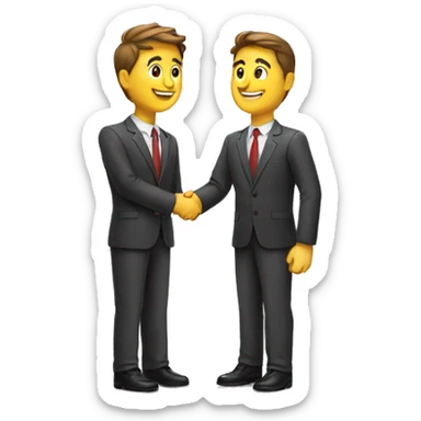 two businessmen handshaking sticker