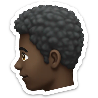 the back of a african males head, His hair is a short afro sticker