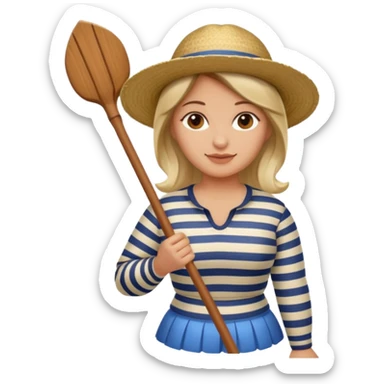 venice gondolier woman fat sticker