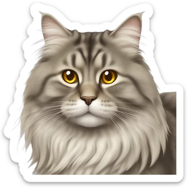 Siberian cat Grey with golden eyes sticker