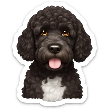 Dark brown Portuguese waterdog sticker