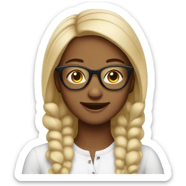 specs girl happy and she is a designer fair skintone sticker