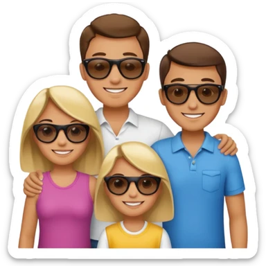 group of young family members chilling  sticker