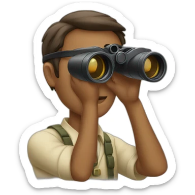 nerd using binoculars sticker