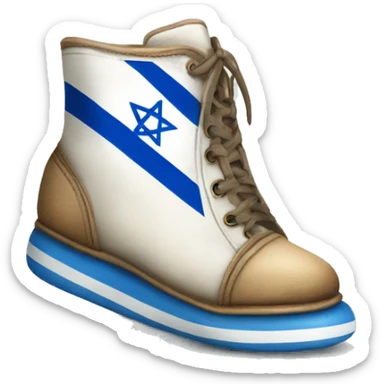 Shoes with a tattoo of the flag of Israel sticker