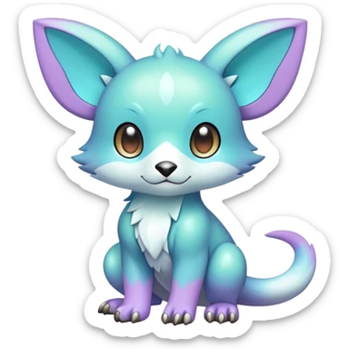 Cute cool shiny dark pastel colorful animal hybrid Fakemon full body sticker