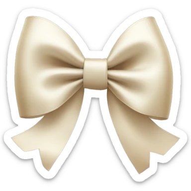 white and beige biggest satin bow sticker