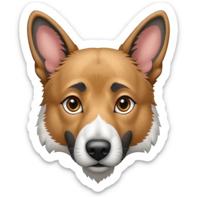 chien croisé malinois berger australien (ressemble + au malinois, yeux gris et poils mi long et gris sticker