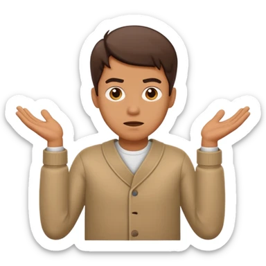 make an emoji of a man shrugging with his 2 hands sticker