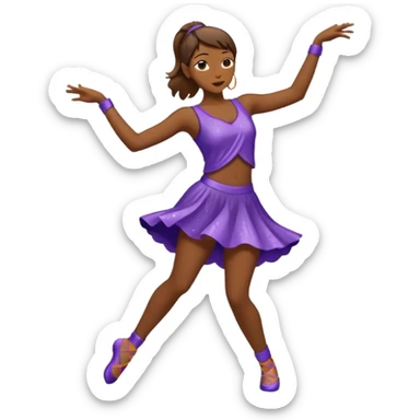 Brown silhouette female dancer in the rain sticker