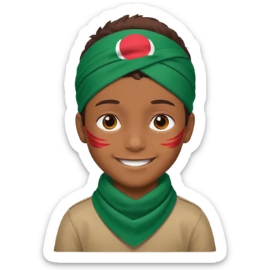 A Boy With a Bangladesh flag Bandana sticker
