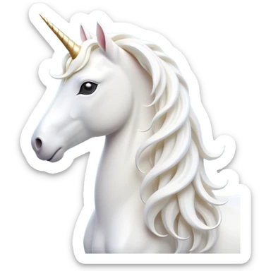 cinematic-beautiful-white-unicorn-emoji,-poised-and-regal,-with-a-slender,-ethereal-form-draped-in-a-pristine-white-color,-a-flowing-mane-and-tail,-and-a-white,-spiraled-horn-that-radiates-pure-light,-simplified-yet-sharp-and-majestic,  sticker