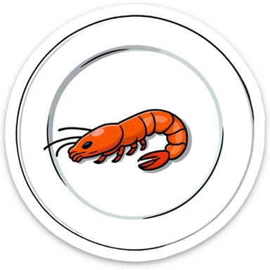 colorful cooked shrimp on a plate sticker