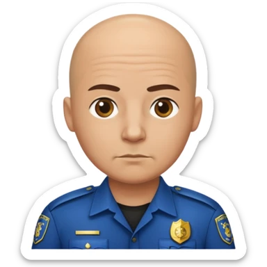 bald police sticker
