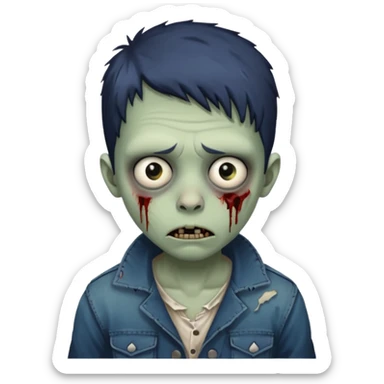 parisian zombie kid sticker