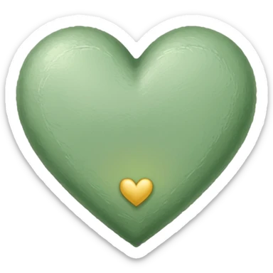 sage green heart, hand drawn, sketched sticker