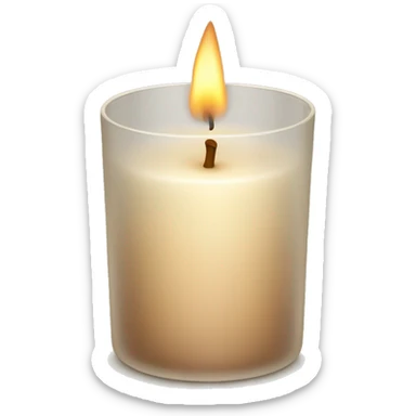 Candle in a powder-colored glass sticker