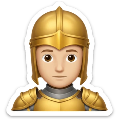 a knight in gold armor sticker