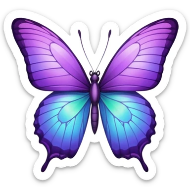 Purple butterfly with sharp ends on each wing sticker