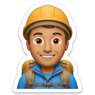 memoji face iphone: men hiking sticker