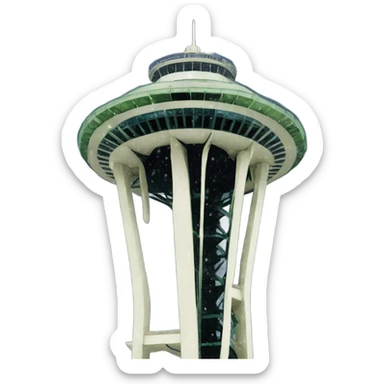 Seattle tower in a snowstorm sticker