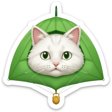 runny nose cat with green parachute sticker