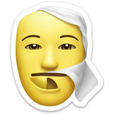 yellow face emoji, with a hydrating facial mask on top  sticker