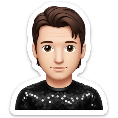 JC Chasez from 'N Sync with brown hair, black sequin outfit sticker