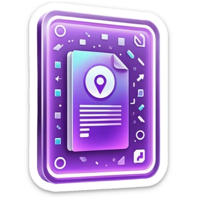 holographic purple document sticker