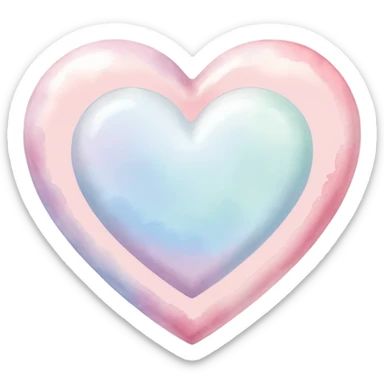 white heart with a watercolor effect sticker