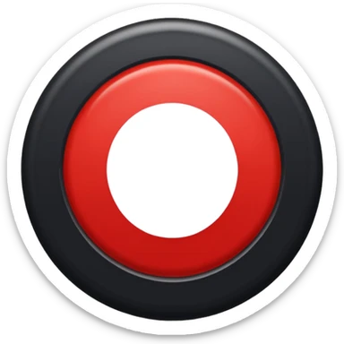 A black circle surrounded by a white circle surrounded by a red circle there should only be 3 rings sticker