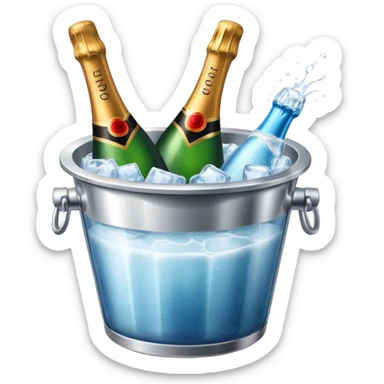 Champagne in ice bucket sticker