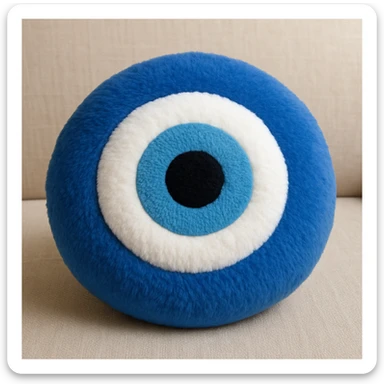 Evil eye 🧿 as a soft round plushie pillow  sticker
