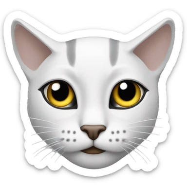 gato blanco on rallas grises sticker