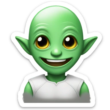 A happy alien designer sticker