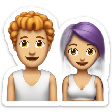 leela and fry as couple emoji sticker