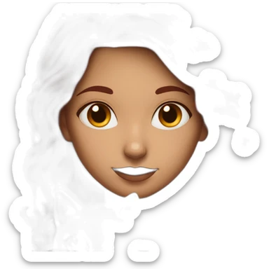 young tattooed woman with long brunette hair holding a red and white cat in her hands sticker