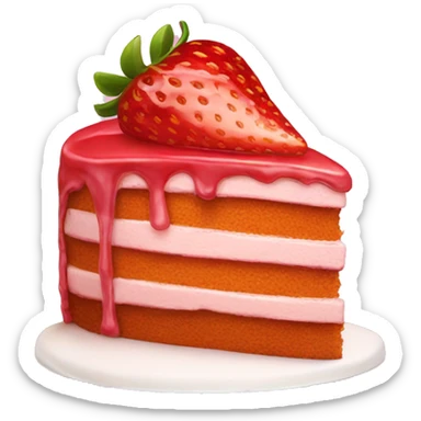 Delicious strawberry cake sticker