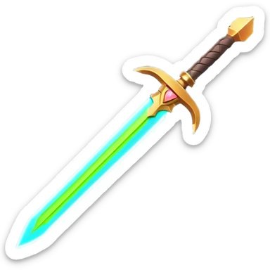 Clash of Clans aesthetic: Cinematic heroic Star Wars light sabre Emoji, rendered in a 3D vector-style similar to standard emojis with minimal shading and bold, simplified shapes. A compact, vibrant energy blade with a neon-hued, glowing edge . Stylized with a touch of interstellar elegance and a soft glowing outline, capturing the essence of a legendary energy blade with a friendly, playful manner! sticker