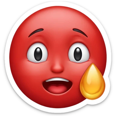 Make me a red emoji that is happy and is crying for happyness\ sticker